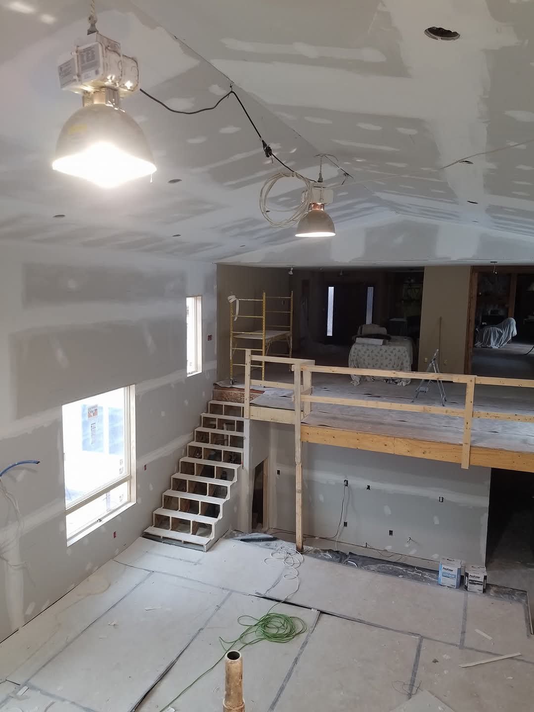 Commercial drywall installation work
